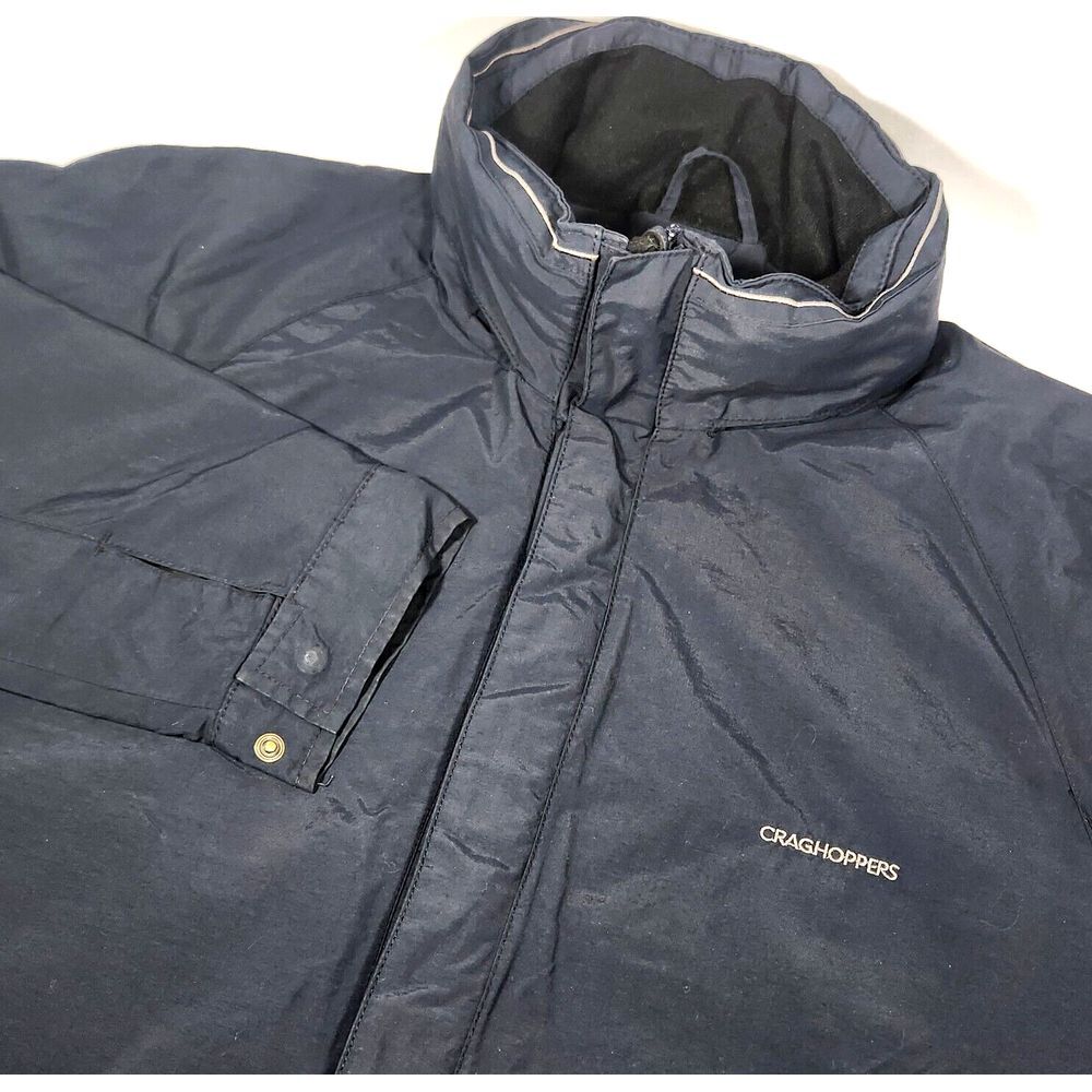 men's CRAGHOPPERS rain Jacket AQUADRY Hooded waterproof‎ windbreaker Navy Blue M